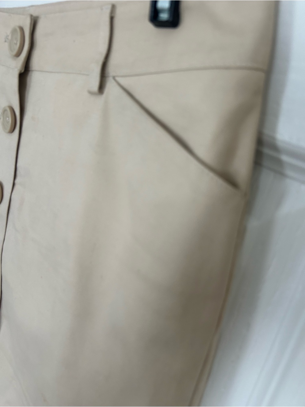 Express Beige Button-Front Mini Skirt - Picture 2 of 4